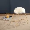 Flash Sale ⭐ Zafir Faux Fur Vanity Stool White - Abbyson Living 😀