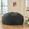Buy 👏 5' Avera Contemporary Bean Bag with Vinyl Straps - Christopher Knight Home Cedar Green/autumn Tan 👏 -Living Room Chairs Sales unnamed file 10034