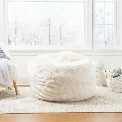 Budget ๐ 3" Leeson Faux Fur Bean Bag - Christopher Knight Home White ๐ 10 Budget ๐ 3" Leeson Faux Fur Bean Bag - Christopher Knight Home White ๐ - Image 8
