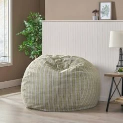 Brand new 🔥 5' Hobson Modern Checkered Bean Bag - Christopher Knight Home Green ❤️