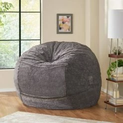 Coupon 🎁 60" Greyrock Modern Glam Faux Fur Winter Bean Bag - Christopher Knight Home Snow White/beige 🔔