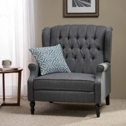 Best Sale ๐ Apaloosa Oversized Wingback Press-Back Recliner Charcoal - Christopher Knight Home ๐