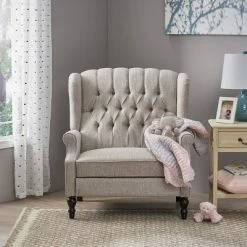 Coupon ๐ฅฐ Apaloosa Oversized Wingback Press-Back Recliner Light Gray - Christopher Knight Home ๐