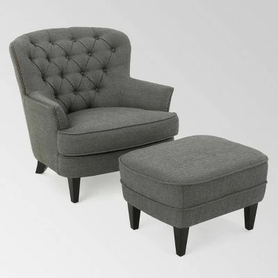 Promo βοΈ Tafton Club Chair and Ottoman - Christopher Knight Home Gray π 9 Promo βοΈ Tafton Club Chair and Ottoman - Christopher Knight Home Gray π - Image 7