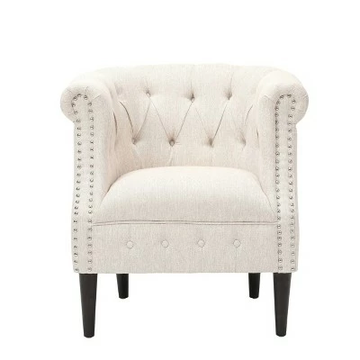 Coupon 🎉 Beihoffer Petite Tufted Fabric Chair and Ottoman Set - Christopher Knight Home Beige/dark Brown ⌛ 7 Coupon 🎉 Beihoffer Petite Tufted Fabric Chair and Ottoman Set - Christopher Knight Home Beige/dark Brown ⌛ - Image 5