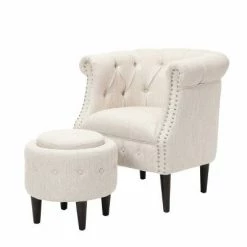 Coupon 🎉 Beihoffer Petite Tufted Fabric Chair and Ottoman Set - Christopher Knight Home Beige/dark Brown ⌛ 18 Coupon 🎉 Beihoffer Petite Tufted Fabric Chair and Ottoman Set - Christopher Knight Home Beige/dark Brown ⌛ -Living Room Chairs Sales unnamed file 10239