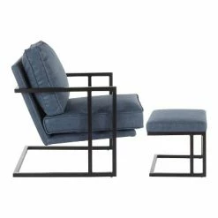Flash Sale ๐ฏ Roman Industrial Lounge Chair and Ottoman - LumiSource Black/gray โ