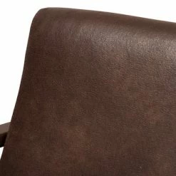 Cheapest 🔔 Bianca Mid Century Modern Walnut Wood Distressed Faux Leather Lounge Chair Dark Brown - Baxton Studio 🥰 -Living Room Chairs Sales unnamed file 1025