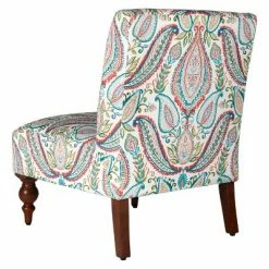 Budget 👍 Slipper Accent Chair and Ottoman Coral/Turquoise - HomePop 🧨 -Living Room Chairs Sales unnamed file 10270