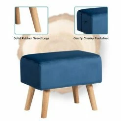 Promo 💯 Costway Leisure Chair and Ottoman Thick Padded Velvet Tufted Sofa Set w/ Wood Legs PinkBlue Green 😀 -Living Room Chairs Sales unnamed file 10344