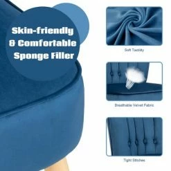 Wholesale 🥰 Costway Leisure Chair and Ottoman Thick Padded Button Tufted Sofa Set w/ Wood Legs Pink BlueGreen 🔥 -Living Room Chairs Sales unnamed file 10354