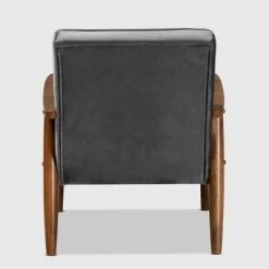 Promo ⌛ Sorrento Velvet Upholstered Wooden Lounge Chair - Baxton Studio Navy Blue/brown ⌛ 13 Promo ⌛ Sorrento Velvet Upholstered Wooden Lounge Chair - Baxton Studio Navy Blue/brown ⌛ -Living Room Chairs Sales unnamed file 10393