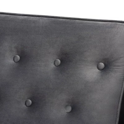 Promo ⌛ Sorrento Velvet Upholstered Wooden Lounge Chair - Baxton Studio Navy Blue/brown ⌛ 5 Promo ⌛ Sorrento Velvet Upholstered Wooden Lounge Chair - Baxton Studio Navy Blue/brown ⌛ - Image 4