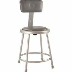 Top 10 ๐ National Public Seating 2pk 18" Heavy Duty Vinyl Padded Steel Stool with Backrest - Hampton Collection Gray ๐งจ