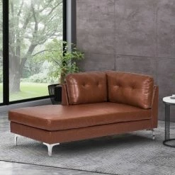 Top 10 🌟 Jimes Contemporary Upholstered Chaise Lounge - Christopher Knight Home Dark Brown/silver 👍
