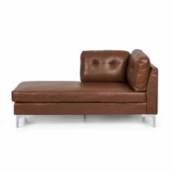 Top 10 🌟 Jimes Contemporary Upholstered Chaise Lounge - Christopher Knight Home Dark Brown/silver 👍 -Living Room Chairs Sales unnamed file 10435