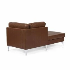 Top 10 🌟 Jimes Contemporary Upholstered Chaise Lounge - Christopher Knight Home Dark Brown/silver 👍 -Living Room Chairs Sales unnamed file 10436