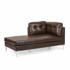 Top 10 🌟 Jimes Contemporary Upholstered Chaise Lounge - Christopher Knight Home Dark Brown/silver 👍 -Living Room Chairs Sales unnamed file 10439