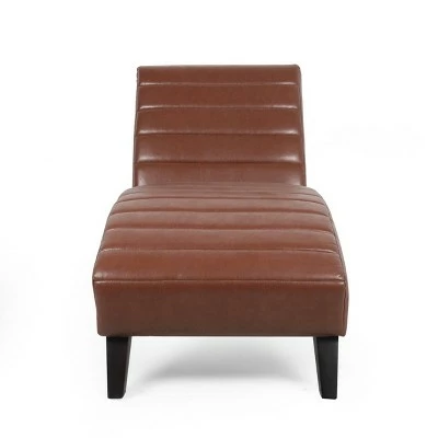 Wholesale 👍 Stillmore Contemporary Channel Stitch Chaise Lounge - Christopher Knight Home Midnight Black/dark Brown 💯 4 Wholesale 👍 Stillmore Contemporary Channel Stitch Chaise Lounge - Christopher Knight Home Midnight Black/dark Brown 💯 - Image 2