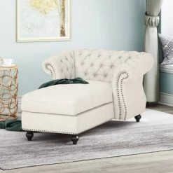 Brand new 🛒 Lancelot Modern Glam Chesterfield Chaise Lounge - Christopher Knight Home Teal/dark Brown 🛒