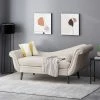 Best Pirce 🧨 Calvert Contemporary Chaise Lounge with Scroll Arms - Christopher Knight Home Beige/dark Brown ⭐ -Living Room Chairs Sales unnamed file 10460