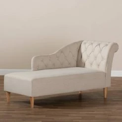 Promo 🎁 Emeline Chaise Beige - Baxton Studio ✔️ -Living Room Chairs Sales unnamed file 10473