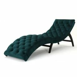 Outlet 🎁 Garret Tufted Chaise Lounge - Christopher Knight Home Teal 💯 -Living Room Chairs Sales unnamed file 10485