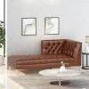 Discount ✔️ Tignall Contemporary Tufted One Armed Chaise Lounge - Christopher Knight Home Dark Brown/silver - 👍 -Living Room Chairs Sales unnamed file 10486