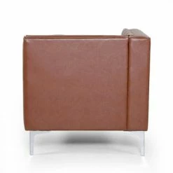 Discount ✔️ Tignall Contemporary Tufted One Armed Chaise Lounge - Christopher Knight Home Dark Brown/silver - 👍 -Living Room Chairs Sales unnamed file 10490