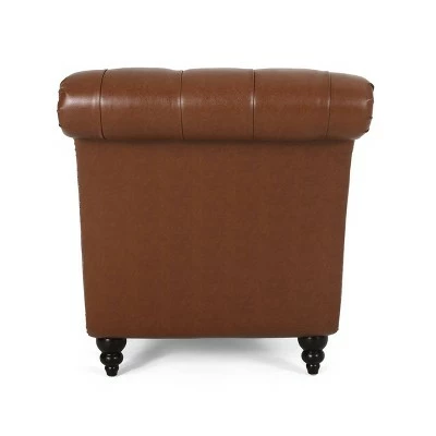 Deals 😍 Varnell Contemporary Button Tufted Chaise Lounge - Christopher Knight Home Dark Brown 🎉 7 Deals 😍 Varnell Contemporary Button Tufted Chaise Lounge - Christopher Knight Home Dark Brown 🎉 - Image 5