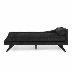 Best reviews of 😍 Cagle Mid Century Modern Fabric Chaise Lounge - Christopher Knight Home Black/dark Brown ⭐ -Living Room Chairs Sales unnamed file 10517