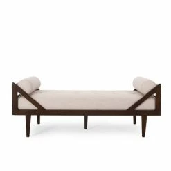 Best reviews of 😍 Rayle Contemporary Tufted Chaise Lounge with Rolled Accent Pillows - Christopher Knight Home Navy Blue/dark Brown 👏 -Living Room Chairs Sales unnamed file 10527