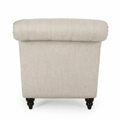 Buy 🔔 Varnell Contemporary Fabric Button Tufted Chaise Lounge - Christopher Knight Home Charcoal/dark Brown ✨ -Living Room Chairs Sales unnamed file 10584