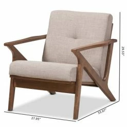 Wholesale 🌟 Bianca Mid Century Modern Walnut Wood Light Gray Fabric Tufted Lounge Chair Light Gray - Baxton Studio ❤️ -Living Room Chairs Sales unnamed file 1061
