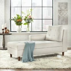 Deals 🧨 Sabrina Storage Chaise - Buylateral Gray 🤩 -Living Room Chairs Sales unnamed file 10614