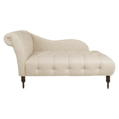 Deals ๐ Custom Upholstered Tufted Chaise - Skyline Furniture Linen Talc ๐ 8 Deals ๐ Custom Upholstered Tufted Chaise - Skyline Furniture Linen Talc ๐ - Image 6
