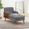 Top 10 ⭐ Fortas Mid-Century Modern Fabric Chaise Lounge Gray/Dark Walnut - Christopher Knight Home 👍