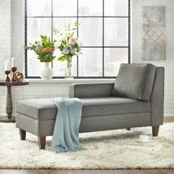 Coupon 💯 Ginger Storage Chaise - Buylateral Gray 💯 -Living Room Chairs Sales unnamed file 10688