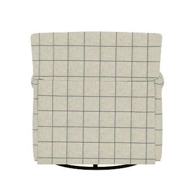 Budget ⌛ Tinsley Modern Rolled Arm Swivel Club Chair Checkered - Handy Living Barley Tan ✔️ 7 Budget ⌛ Tinsley Modern Rolled Arm Swivel Club Chair Checkered - Handy Living Barley Tan ✔️ - Image 5