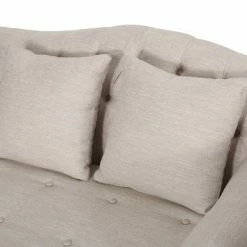 Best Sale 🧨 Wellston Contemporary Tufted Double Chaise Lounge with Accent Pillows - Christopher Knight Home Charcoal/dark Brown 🥰 -Living Room Chairs Sales unnamed file 10789