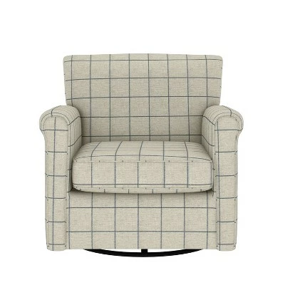 Budget ⌛ Tinsley Modern Rolled Arm Swivel Club Chair Checkered - Handy Living Barley Tan ✔️ 9 Budget ⌛ Tinsley Modern Rolled Arm Swivel Club Chair Checkered - Handy Living Barley Tan ✔️ - Image 7