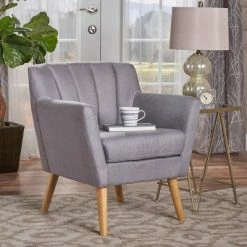 Budget ๐ Merel Mid-Century Club Chair - Christopher Knight Home Gray ๐งจ
