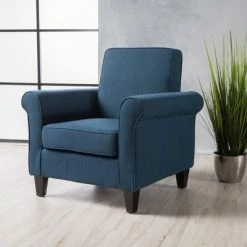 Buy 🥰 Freemont Club Chair - Christopher Knight Home Dark Blue ✨