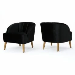 Top 10 🤩 Set of 2 Amaia Modern New Velvet Club Chair - Christopher Knight Home Black 😍 -Living Room Chairs Sales unnamed file 10930