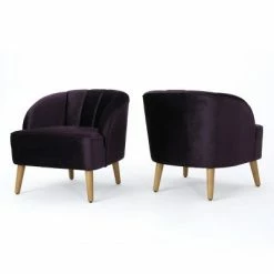 Top 10 🤩 Set of 2 Amaia Modern New Velvet Club Chair - Christopher Knight Home Black 😍 -Living Room Chairs Sales unnamed file 10931