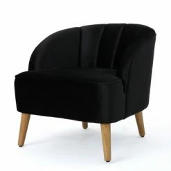 Discount ✨ Amaia Modern New Velvet Club Chair - Christopher Knight Home Black 🛒 -Living Room Chairs Sales unnamed file 10952