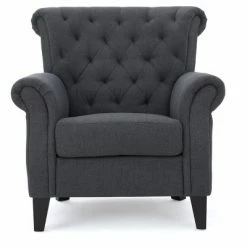 Promo 😍 Merrit Tufted Club Chair - Christopher Knight Home Dark Gray 💯 -Living Room Chairs Sales unnamed file 10961