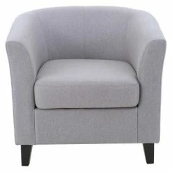Brand new ✔️ Preston Fabric Club Chair - Christopher Knight Home Light Gray 🧨 -Living Room Chairs Sales unnamed file 10967