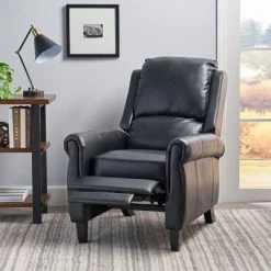 Outlet 🔔 Haddan Faux Leather Recliner Club Chair - Christopher Knight Home Burgundy Brown 😀 -Living Room Chairs Sales unnamed file 11015