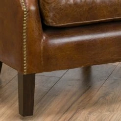 Best deal 🎁 Njord Vintage Leather Club Chair - Light Brown - Christopher Knight Home 🔔 -Living Room Chairs Sales unnamed file 11047